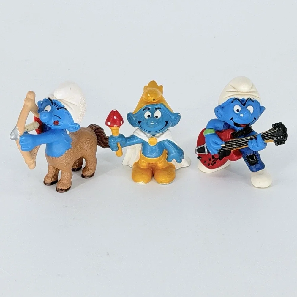 Schleich Peyo‎ Smurfs Figures Lot Sagittarius King Guitar Vintage